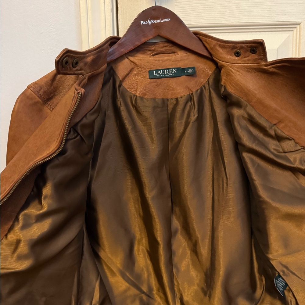 Ralph Lauren Tan Leather Jacket - Picture 10 of 10